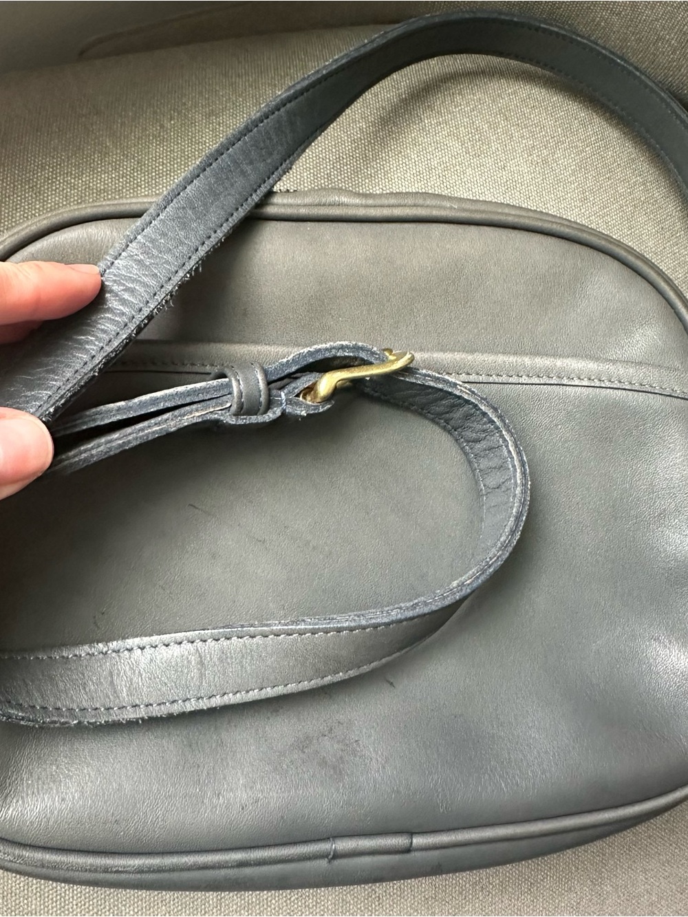 Vintage coach blue/ grey camera bag - Picture 9 of 12